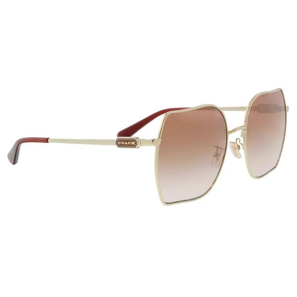 Coach 0HC7142 942913 Full Rim Shiny Light Gold Square Sunglasses - Picture 3 of 5